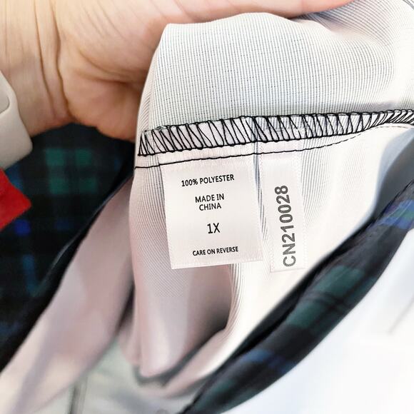 New York & Company Plus Tartan Midi Skirt in Runaway Navy - Picture 6 of 10